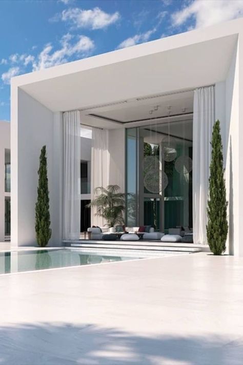 Billionaire Homes, Shop Displays, Modern Villa Design, تصميم للمنزل العصري, التصميم الخارجي للمنزل, Modern Mansion, Pure Elegance, House Front Design, Modern Architecture House