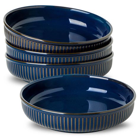 PRICES MAY VARY. Unique design:The Howise pasta bowl features exquisite relief design, making your tableware more creative and bringing you a unique dining experience. Perfect Size: 8 in, 30 oz pasta bowls perfect for serving family-sized quantities. This wide and shallow versatile set works as a pasta bowl, salad bowl, cereal bowl, or entree dish but also for a can of soups, morning bread and butter, seafood, casseroles, and fruit. Premium Porcelain: The new bone china pasta bowl is a high-qual Cereal Bowl Design, White Pasta Bowls, Entree Dishes, Can Of Soup, Relief Design, Pasta Plates, Pasta Bowl Set, Kitchen Aesthetic, Pasta Bowl