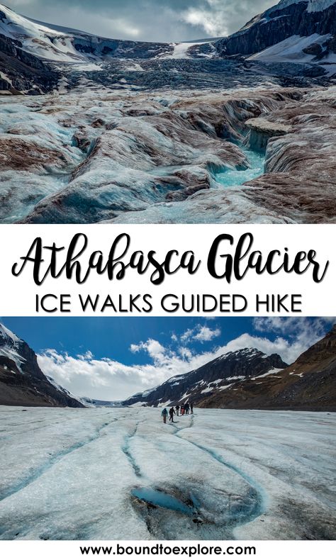 Read about our experience on a small group tour hiking Athabasca Glacier. Including how to book a tour, how to get to the glacier, what the experience was like, and more. #athabascaglacier #columbiaicefield #jasper #banff #canadianrockies Athabasca Glacier, Renee Roaming, Rocky Mountaineer, Canada Photography, Canada National Parks, Canada Travel Guide, California Destinations, Parks Canada, Hiking Destinations