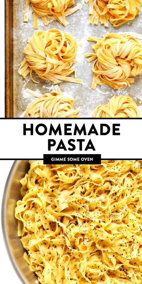 Pasta Recipes Homemade, Pasta By Hand, Homemade Pasta Noodles, Cooking Fresh Pasta, Easy Homemade Pasta, Fresh Pasta Recipes, Pasta Dough Recipes, Homemade Pasta Recipe, Pastas Recipes