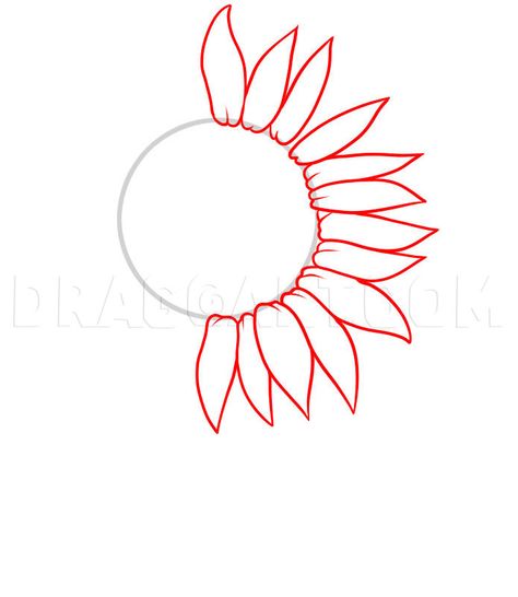 Sunflower Mural, Draw A Sunflower, Trin For Trin Tegning, Sunflower Sketches, Paintings Diy, Batik Ideas, Child Drawing, Doodle Bug, Sunflower Drawing