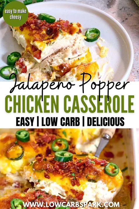 Jalepeno Chicken Casserole Keto, Jalapeno Bacon Chicken, Jalapeno Pepper Chicken Casserole, Jalapeños Popper Chicken Casserole, Jalepeno Chicken Popper Casserole, Low Carb Jalapeño Popper Chicken Bake, Healthy Jalapeno Popper Chicken, Dinner Ideas Jalepeno, Jalapeno Poppers Chicken Casserole