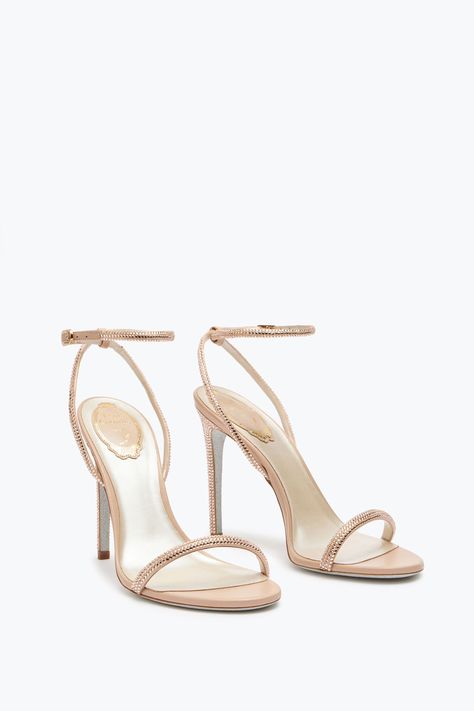 Ellabrita Nude Sandal 105 Rene Caovilla Shoes, Heels Prom, Stuart Weitzman Heels, Nude High Heels, Jeweled Shoes, Nude Sandals, Classy Shoes, Prom Heels, Girls Heels