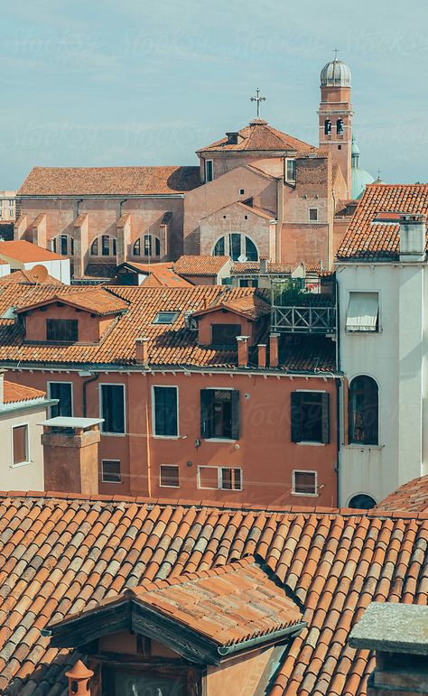 Antique Building Facade With Rustic Windows and Balconies.Venice/Italy Rustic Windows, Rustic Window, Building Facade, Rooftops, Venice Italy, Paris Skyline, Venice, Royalty Free Stock Photos, Tower