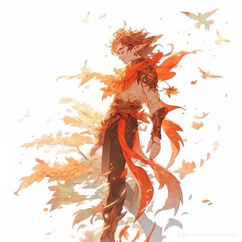 Eladrin Elf Autumn, Fall Eladrin, Autumn Eladrin Male, Autumn Elf, Dnd Races, Fantasy Props, Concept Ideas, Fantasy Images, Dnd Art