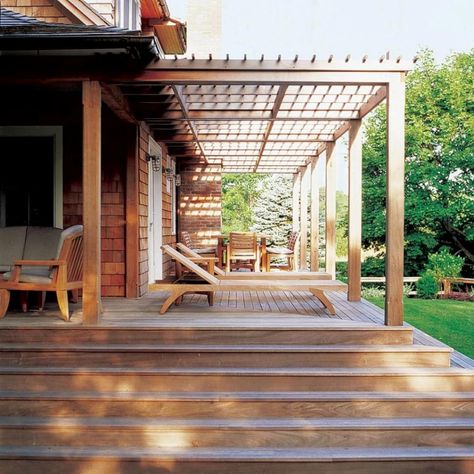 Corner Pergola, Attached Pergola, Small Pergola, Pergola Diy, Cheap Pergola, Wooden Deck, Pergola Attached To House, Wood Pergola, Pergola Design