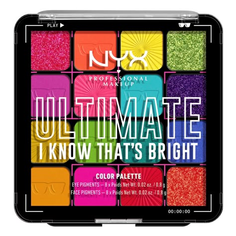 PRICES MAY VARY. Eyeshadow Palette: This professional level makeup palette features 16 vegan, pigmented shadows that glide onto lids and make eyes pop with color; Use with NYX Professional Makeup eyeshadow primer for bolder, longer lasting color Ultimate Eye Shadow: Each high quality eyeshadow palette features a highly pigmented mix of finishes from matte and satin to shimmery and metallic; perfect for your skin tone; Apply primer and build your look All Eyes On Eye Makeup: Complete your look wi Make Eyes Pop, Eye Pigments, Nyx Makeup, Color Palette Bright, Eyeshadow Primer, Make Up Looks, Manicure Y Pedicure, Eyeshadow Tutorial, Bh Cosmetics