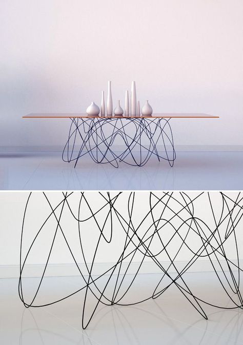 تصميم الطاولة, Wood Table Design, Objet Design, Design Industrial, Furniture Inspiration, Metal Furniture, Interior Furniture, Objects Design, Unique Furniture