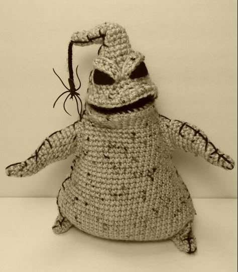 It's Oogie Boogie! I made this Amigurumi Oogie Boogie for my sister's birthday. Oogie Boogie Man, Crochet Monsters, Halloween Crochet Patterns, Oogie Boogie, Fun Crochet Projects, Halloween Crochet, Diy Crochet Projects, Crochet Toys Patterns, Awesome Art