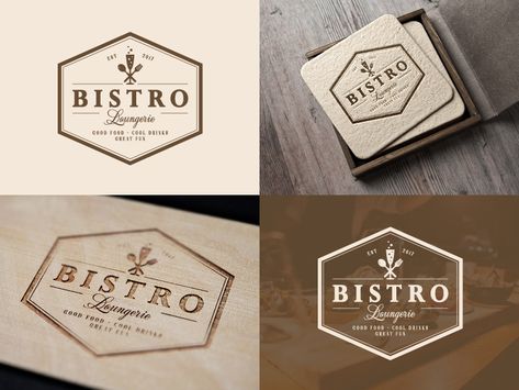 Elegant Restaurant / Bistro / Brasserie Logo Design by Jana Novak Brasserie Design, Resturant Logo, Bistro Design, Southern Restaurant, Elegant Restaurants, Bistro Restaurant, Logo Minimalista, Food Logo Design, Restaurant Logo