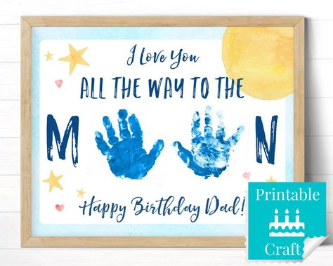 Fathers Day Cards For Babies, Diy Father's Day Crafts, Dad Crafts, Crafts Origami, Happy Birthday Dad, Handprint Craft, Footprint Art