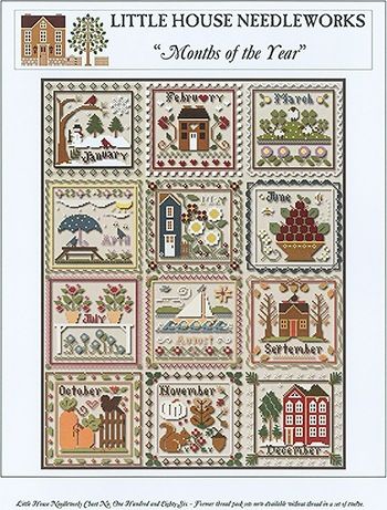 Year Cross Stitch, Cross Stitch Gallery, Little House Needleworks, Just Cross Stitch, Antique Samplers, Cross Stitch Books, Cross Stitch Pictures, Months Of The Year, Needlework Patterns