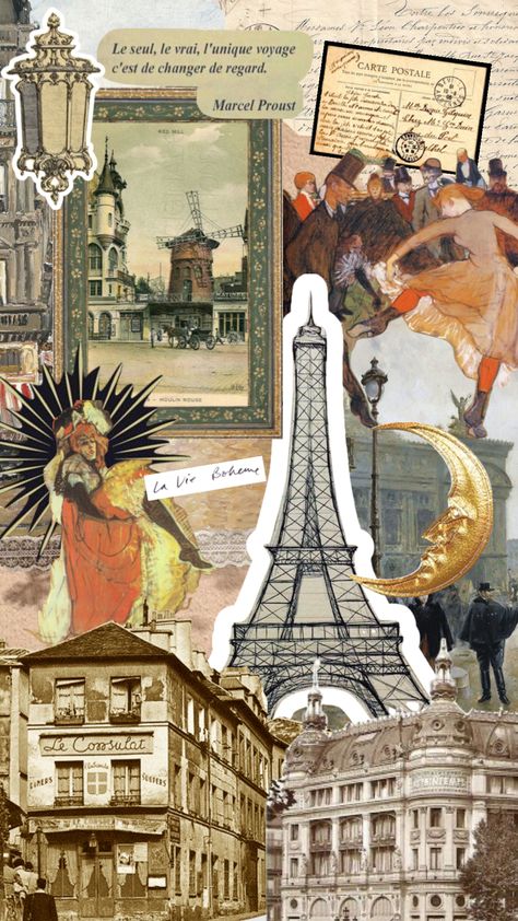 #belleepoque #paris #vintage #moulinrouge #postimpressionism #impressionism #arthistory #moodboard #lavieboheme #vintageparis #french France History Aesthetic, Vintage Design For Portfolio In School, French History Aesthetic, French Language Aesthetic Wallpaper, French Architecture Aesthetic, French Aesthetic Wallpaper, France Moodboard, Moodboard Paris, Vintage French Aesthetic