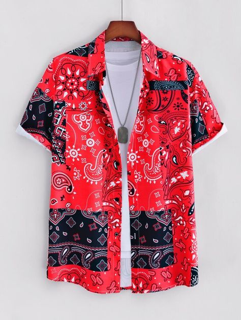 Mens Paisley Shirts, Paisley Print Shirt, Trendy Shirt Designs, Stylish Men Casual, Dope Outfits For Guys, Paisley Shirt, Mens Casual Dress Outfits, Mens Fashion Classy, Men Shirts