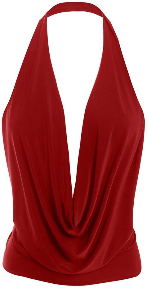 Womens Lightweight Sexy Low Cut Halter Tunic Top with Stretch, Made in USA at Amazon Women’s Clothing store Low Cut Halter Top, Outfit Hijab Ideas, Y2k Outfits Aesthetic, Outfit Hoodie, Low Cut Dresses, Body Outfit, Swimsuit Material, Y2k Outfits, Cowl Neckline