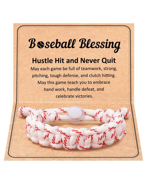 PRICES MAY VARY. [ Baseball Bracelet ] The Baseball bracelet will show your love for Baseball and Sport, reminding you that faith and sportsmanship go hand in hand [ Baseball Party Favors ] This bracelet is a meaningful gifts for Baseball players, Baseball teams, Baseball fans, sons, grandsons, friends, and yourself on graduation, Baseball senior night, birthday, Christmas, Valentine's Day, and Baseball Party [ Material ] Made from Red and White braided cord and a Baseball charm, this bracelet i Baseball Good Luck Gifts, Baseball Lover Gift Ideas, End Of Baseball Season Gifts For Kids, Baseball Team Gifts End Of Season, Baseball End Of Season Gift, End Of Season Baseball Gifts For Players, Baseball Team Snacks, Baseball Goodie Bags For Players, Senior Day Gifts