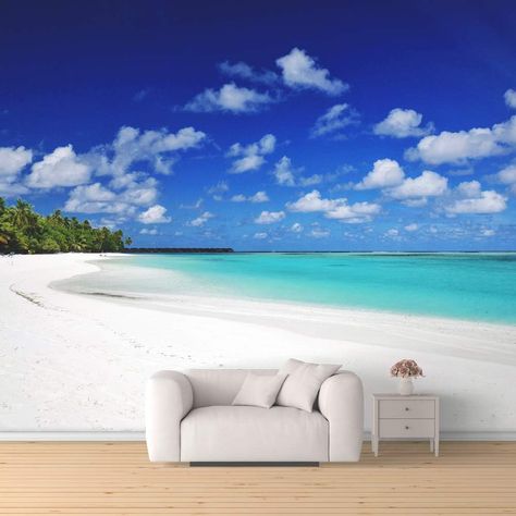 PRICES MAY VARY. 【High Quality Materials】: Our self-adhesive material wall murals (peel and stick wallpapers) are printed with high-resolution pictures, which are bright in color, durable, waterproof and easy to clean. (Peel and stick wallpaper, no glue required for installation) 【Welcome to customize】: Support customization of any size and pattern. If you require a custom order, please contact us for details. If you have any questions, you can contact us first and we will definitely give you ac Window Wall Mural, Coron Island, Beach Wall Murals, Wallpaper For Bedroom, Large Wall Murals, Tree Wall Murals, Faux Window, Beach Artwork, Romantic Beach