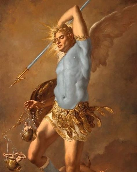 Archangel Michael Painting, Archangel Michael Art, Giovanni Gasparro, Archanděl Michael, Guardian Angel Pictures, Male Angels, Saint Gabriel, Michael The Archangel, Archangel Raphael