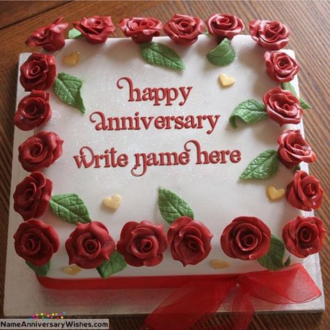 The most romantic way to edit the anniversary cake pic with name and photo of married couple. Deliver happy anniversary images with names and photos now. Anniversary Cake Pictures, Happy Marriage Anniversary Cake, Anniversary Cake With Photo, Marriage Anniversary Cake, Anniversary Cake With Name, Happy Aniversary, Cake Pic, Anniversary Wishes For Couple, 25 Year Anniversary Gift