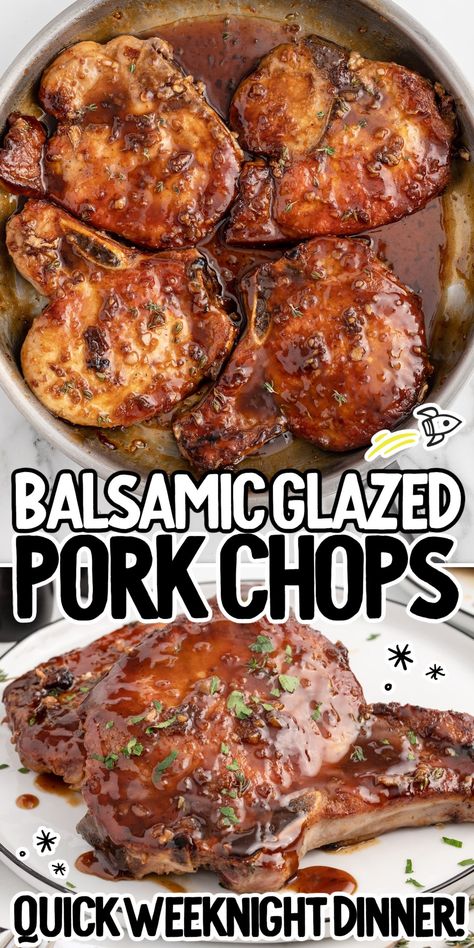 September Meals, Apricot Pork, Glazed Pork Chops Recipes, Balsamic Pork Chops, Dinner 2023, Homemaking Skills, Pork Recipes For Dinner, Balsamic Pork, Pork Chop Recipes Baked