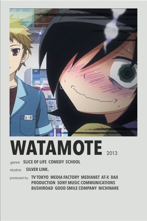 Watamote minimal anime poster Anime Posters Minimalist, Anime Film Poster, Poster Manga, Minimalist Anime, Anime Sites, Japanese Animated Movies, Anime Suggestions, Anime List, Film Posters Minimalist