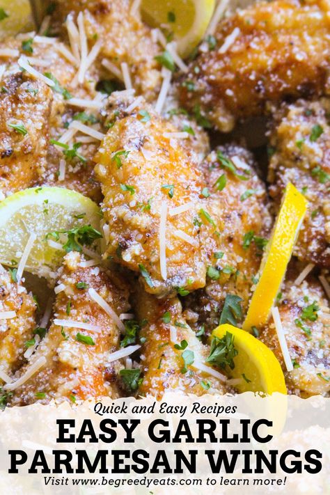 Easy Garlic Parmesan Wings, Parmesan Wings Baked, Garlic Parm Wings, Garlic Parmesan Wings Recipe, Parmesan Wings Recipe, Parmesan Wing Sauce, Creamy Garlic Parmesan Sauce, Garlic Wings, Parmesan Wings