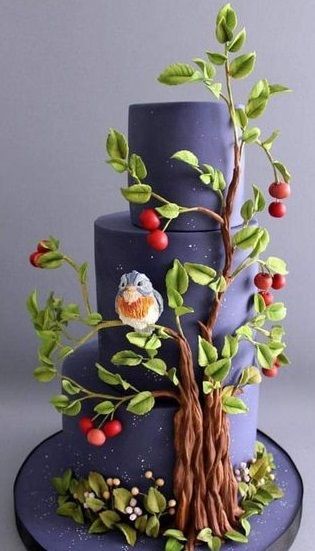 Forest Cakes, Birthday 21, Cupcakes Decorados, Couture Cakes, Bird Cakes, Savory Cakes, Celebration Cake, Bird Watchers, Special Occasion Cakes