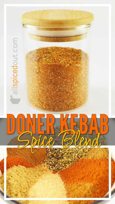 Doner Kebab Spice Blend (Kebabkrydda) Doner Kebab Spices, Kebab Seasoning Recipe, German Doner Kebab Recipe, Donner Kebab Recipe, Kebab Spices, Doner Recipe, Homemade Kebab, Kebab Seasoning, Kebab Salad