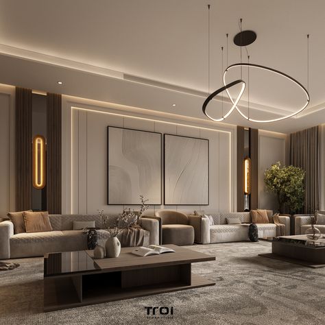 MEN MAJLIS :: Behance Modern Colonial Interior Design, Behance Interior, Men Majlis, Majlis Design, Living Room Wall Designs, Bedroom Arrangement, Drawing Room Interior, Minimal Living, Classic Interior Design