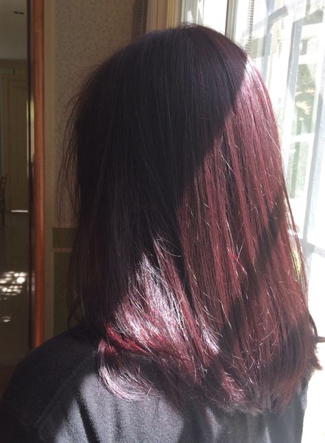 Maroon Red Hair Color, Shag Haircut Color Ideas, Maroon Dyed Hair, Simple Dyed Hair, Maroon Hair Color Burgundy, Maroon Hair Burgundy Wine, Wine Hair Color Burgundy, Aesthetic Hair Colour, Burgandy Hair Color