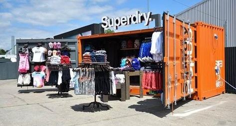 Superdry pop-up store | Shopify Retail blog Shipping Container Store, Shipping Container Cafe, Shipping Container Conversions, Converted Shipping Containers, Shipping Container Office, Buy Shipping Container, Container Cafe, Container Conversions, Magnolia Market