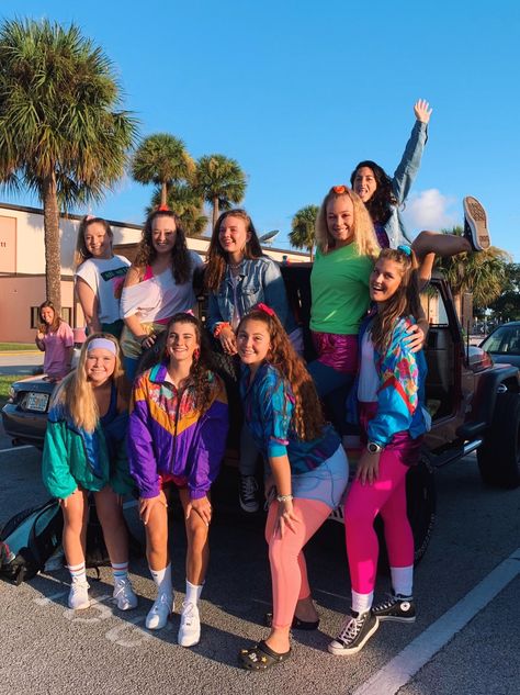 80’s day school spirit 90s Spirit Day Outfit, 70s Dress Up Day At School, 80s Spirit Day Outfit, Decade Day Outfits Spirit Week, Throwback Thursday Outfits Spirit Week, 80s Outfits Spirit Week, Throwback Thursday Outfits, Decades Day Spirit Week, Decades Day Outfits