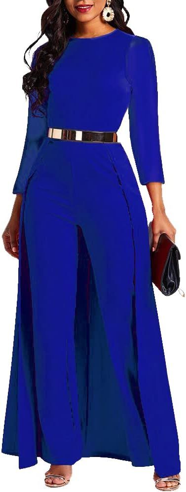 Amazon.com: VERWIN Patchwork Overlay Embellished Plain Women's Jumpsuit High-Waist Woman Romper Red XL : Clothing, Shoes & Jewelry Cloak Dress, Embellished Jumpsuit, Ankara Clothing, Club Bar, African Dress, Rompers Women, Beautiful Fashion, Playsuit Jumpsuit