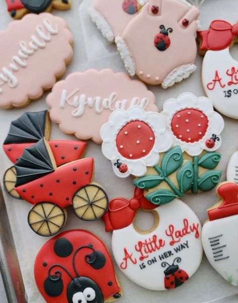 Ladybug Themed Baby Shower Ideas – Baby Shower Ideas 4U Ladybug Baby Shower Decorations, Ladybug Baby Shower Theme, Ladybug Cookies, February Baby Showers, Ladybug Wings, Themed Baby Shower Ideas, Ladybug Baby Shower, Ladybug Baby, Baby Ladybug