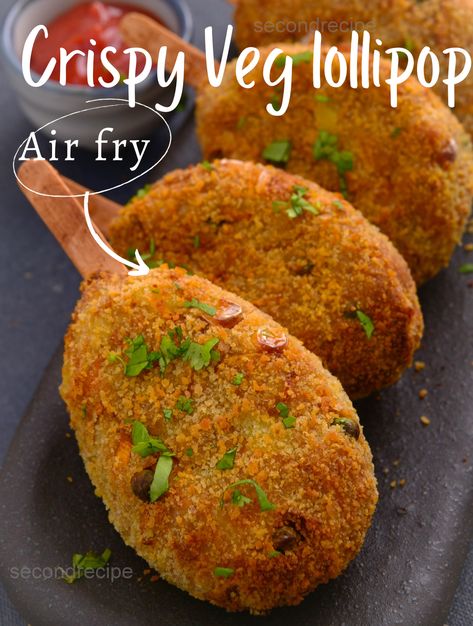 crispy veg lollipop Veg Party Appetizers, Air Fryer Veg Recipes, Crispy Veg, Veg Appetizers, Healthy Savory Snacks, Air Fryer Recipes Vegetarian, Healthy Finger Foods, Veg Snacks, Easy Appetizers