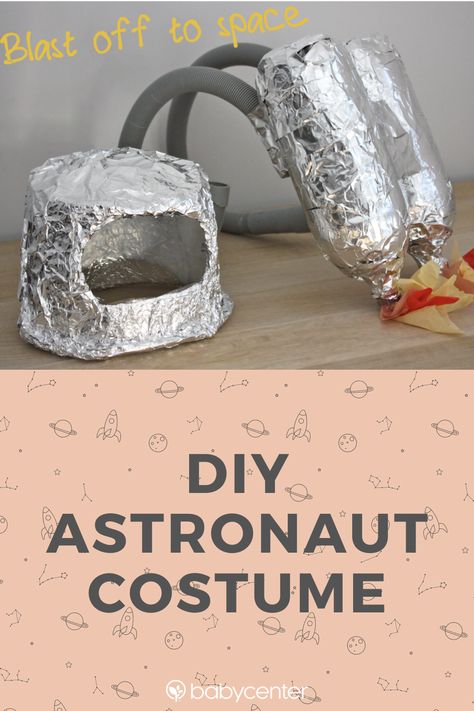 Learn how to make a simple DIY astronaut costume at home. Astronaut Dress Up Diy, Diy Outer Space Costume, Diy Astronaut Costume Kids, Diy Astronaut Costume Women, Astronaut Diy Costume, Astronaut Costume Diy Kids, Astronaut Helmet Diy, Diy Space Costume, Astronaut Costume Diy