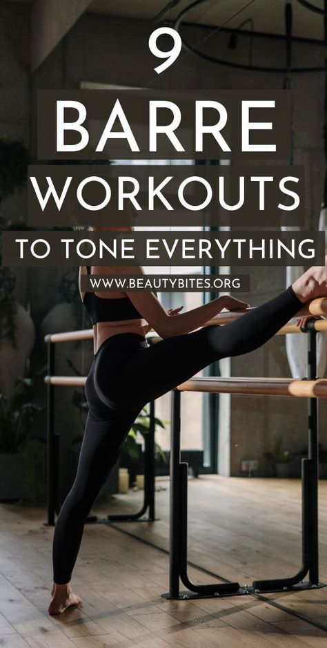 Barre Workout For Beginners, Best Barre Moves, Pilates Barre Workout At Home, Yoga Barre Workout, Beginning Barre Workout, Barre Exercises With Ball, Barre Strength Workout, Ballet Barre Routine, At Home Barre Workout