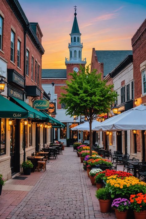 Uncover the Enchanting Charms of Vibrant Medina, Ohio 🌟 Town Square Design, Ohio Aesthetic, Town Architecture, Cute Town, Vintage Town, Medina Ohio, Engine House, New Urbanism, Ohio Travel