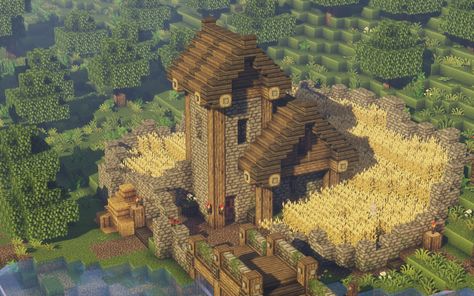 Medieval Farmhouse Minecraft Project Farmhouse Minecraft, Minecraft Kale, Minecraft Farmen, Medieval Farmhouse, Minecraft Medieval Village, Château Minecraft, Castle Minecraft, Minecraft Diy, Construction Minecraft