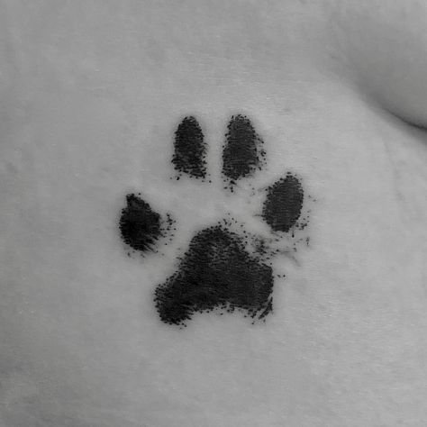 Forearm Paw Print Tattoo, Paw Print Rib Tattoo, Real Paw Print Tattoo, Dog Paw Print Tattoos, Realistic Paw Print Tattoo, Tattoos For My Dog, Paw Tattoo Dog, Paw Dog Tattoo, Dog Paw Tattoo Memorial