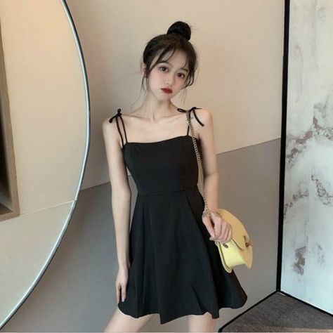 Women's Short Sleeved Dress with Ruffles - Wnkrs Fairycore Dress, Summer Sundresses, Mini Party Dress, Black Spaghetti, Black Spaghetti Strap, Dress Backless, Mini Party, Plaid Dress, Style Outfits