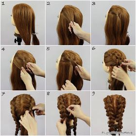 Inside-out Pigtail Braid Tutorial Inside Out Braid Hairstyles, How To Do Inside Out French Braid, No Braid Pigtails, How To Do An Inside Out Braid, French Braid Without Braiding, Fake Braid Pigtails, Hairstyles If You Cant Braid, Dragon Braid Pigtails Tutorial, How To Do Pigtail Braids