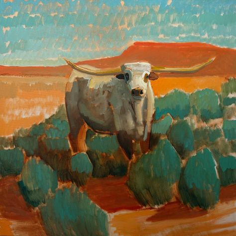 Bull Painting, Western Artwork, Western Paintings, Western Wall Art, Beautiful Oil Paintings, The Old West, Cowboy Art, Southwest Art, Cow Art