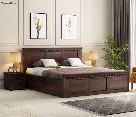 Latest Wooden Bed Designs, Modern Wooden Bed, Wooden Bed With Storage, Reka Bentuk Bilik Tidur, Wooden King Size Bed, Reka Bentuk Dalaman, Bed Designs With Storage, Simple Bed Designs, Hiasan Bilik Tidur