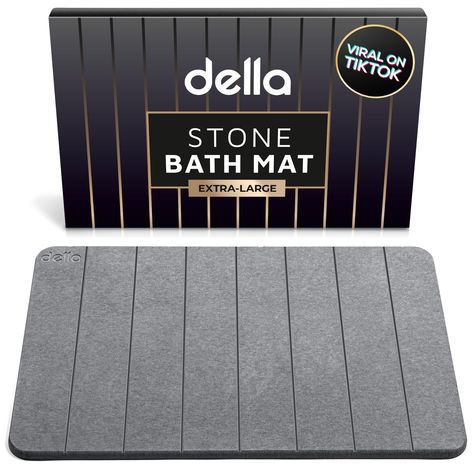 PRICES MAY VARY. Stay dry and look sharp: This stone bath mat is a modern take on traditional shower rugs and mats; With a unique design, the ability to dry completely in just one minute, and stain-resistant properties, our della super absorbent stone bath mat is a cut above Easy to clean: della stone bath mat requires minimal care; If there is a slight stain, you can simply wash it with warm water and wipe off the stains with a sponge; For heavier stains, you can use the sanding tool that comes Stone Bath Mat, Earth Materials, Bathtub Mats, Sanding Tools, Stone Bath, Bathroom Bath Mats, Dry Stone, Rugs And Mats, Diatomaceous Earth