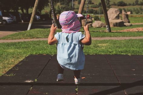 These Are The Best Materials To Put Under A Swing Set | OwnPlayground What To Put Under Swingset, Playground Swings, Rubber Mulch, Backyard Swings, Wood Mulch, Rubber Tiles, Pea Gravel, Different Materials, Foam Mats