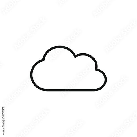 Stock Image: simple icon of a cloud computing with outline style design Clouds Outline, Thinking Cloud, Cloud Outline, Image Simple, Simple Icon, Cloud Computing, App Icon, Style Design, Square Glass