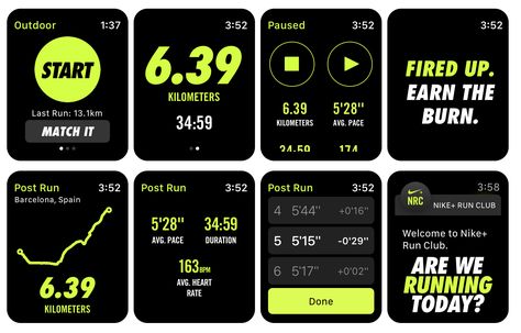 Another awesome feature for those with a Apple Watch...Nike+ Run Club watch app Apple Watch App Design, Running App, Nike Run Club, Apple Watch Fitness, Apple Watch Design, Nike App, Run Workout, Apple Fitness, Run Club