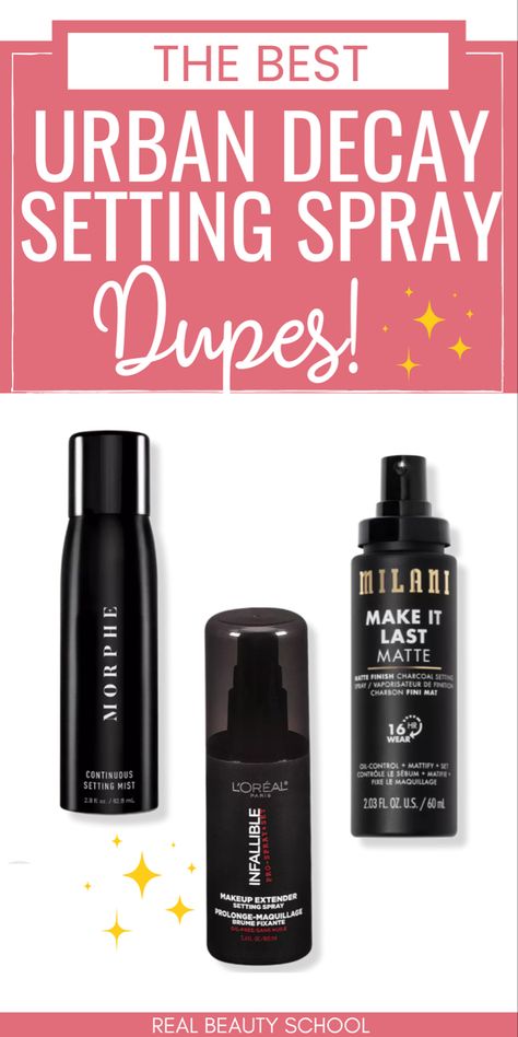 setting sprays Best Drugstore Setting Spray, Drugstore Setting Spray, Urban Decay Setting Spray, All Nighter Setting Spray, Review Tips, Urban Decay All Nighter, All Nighter, Beauty School, Drugstore Makeup