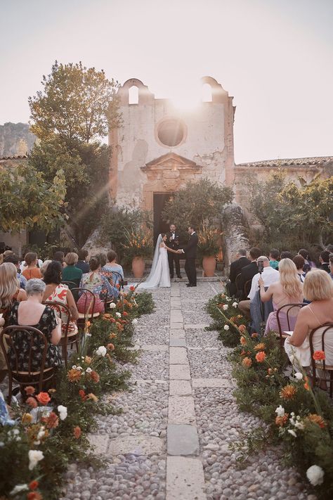 Real Italian Wedding at La Tonnara di Scopello, 2023 — Wiskow & White Wedding Ceremony Church, Rustic Italian Wedding, Sicilian Wedding, Sicily Wedding, Rustic Italian, Beach Wedding Inspiration, Christian Wedding, Ceremony Flowers, Church Wedding